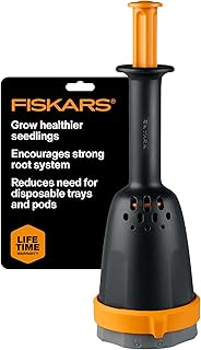 Fiskars Soil Block Maker for Garden Seeds with Natural Air Pruning, Eco Friendly Soil Blocking Gardening Tool for Germinating Seeds
