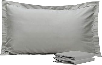 NTBAY 2 Pack 100% Brushed Microfiber Oxford Pillowcases, 1800 Super Soft and Cozy, Wrinkle, Fade, Stain Resistant King Oxford Pillow Cases | Hotel Quality Pillow Shams, 50x90 cm, Smoky Grey
