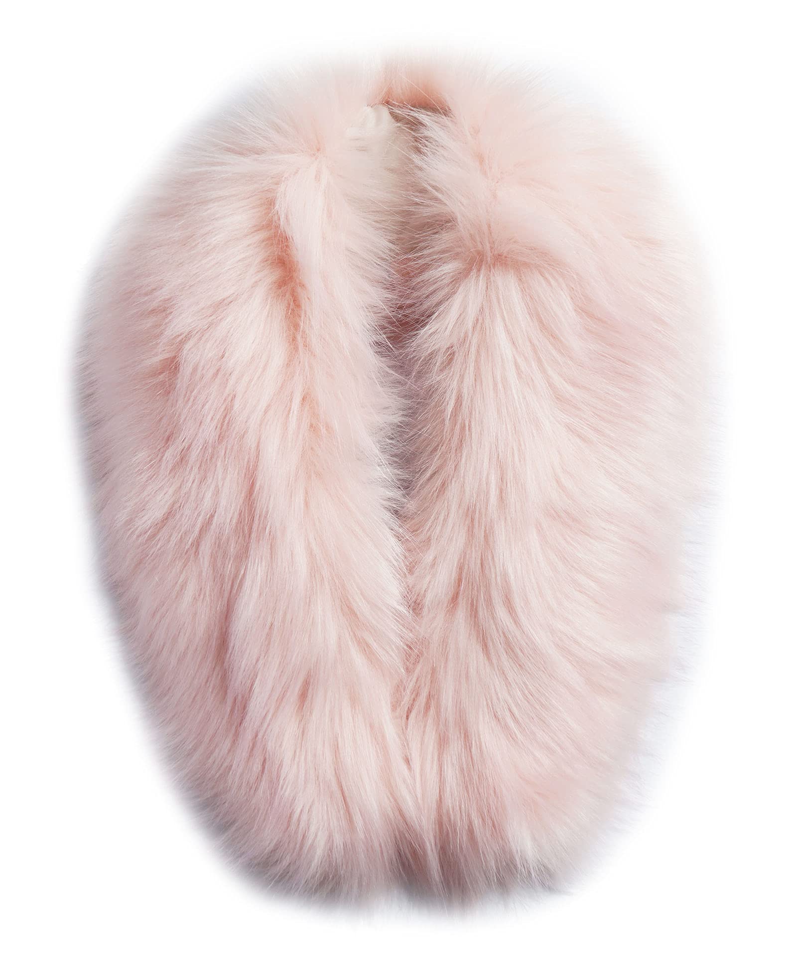 MAGIMODAC Faux Fur Collar detachable Hood Trim Replacement For Hood Light Pink 80cm — image 1
