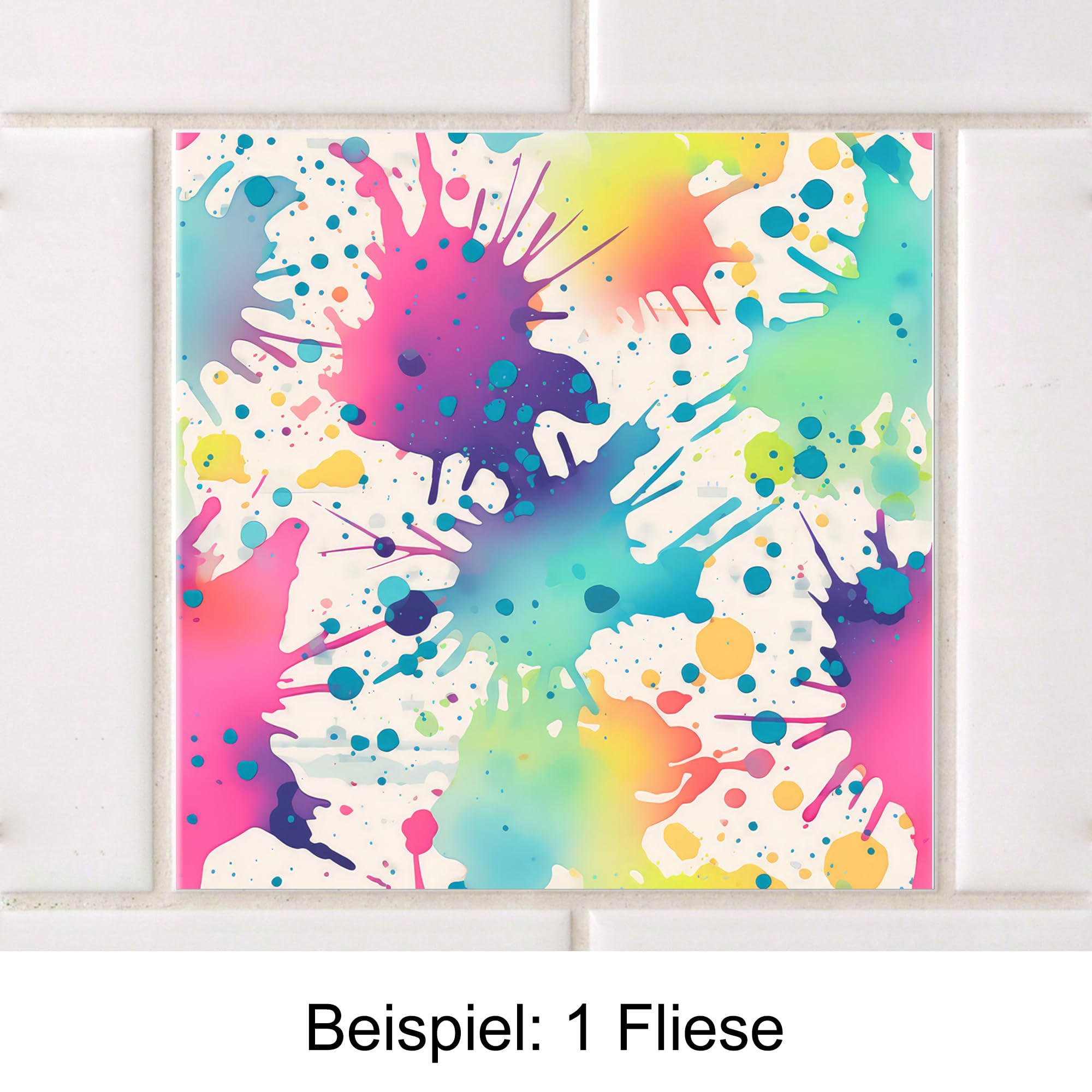 GRAZDesign Tegelstickers badkamer en keuken abstract patroon roze blauw geel kleeftegels zelfklevend - 15x15cm / 10 stuks GRAZDesign Tegelstickers badkamer en keuken abstract patroon roze blauw geel kleeftegels zelfklevend - 15x15cm / 10 stuks
