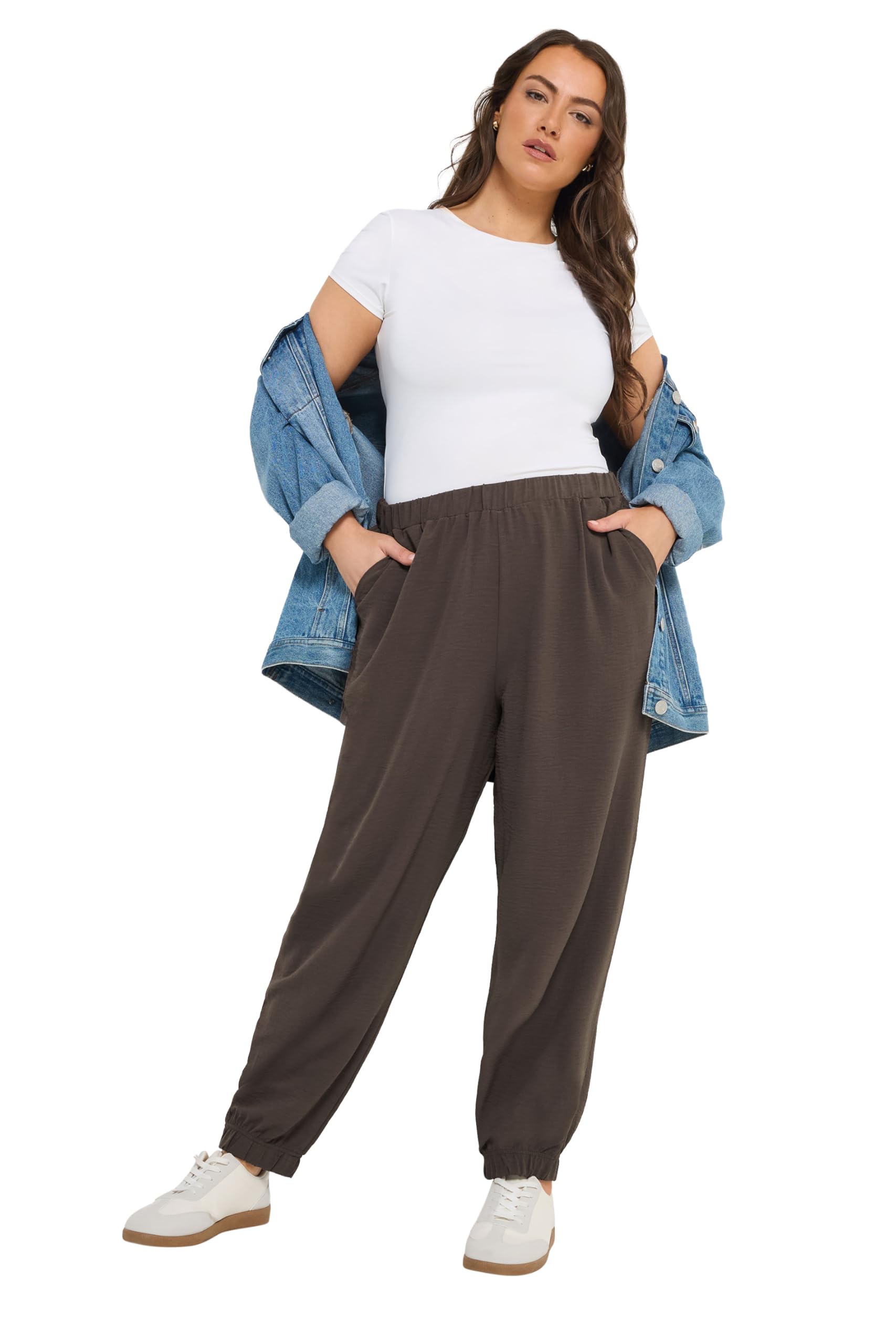 Yours Women's Chocolate Curve Brown Balloon Trousers - Plus Size Curve