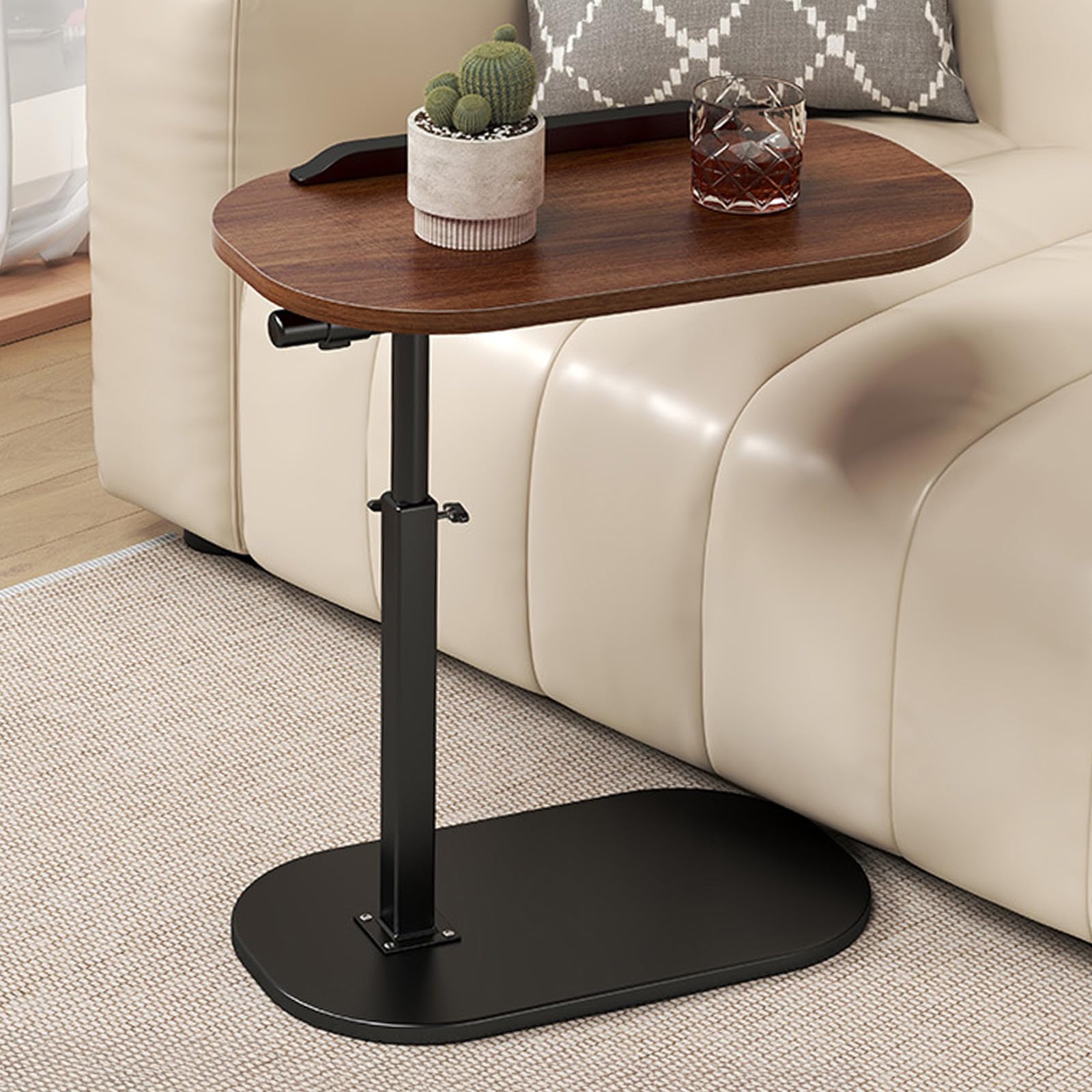 Mesa Auxiliar Forma C, Altura Ajustable – 45 * 30cm – Multifuncional para Uso En Sofás Y Camas, Función De Rotación A 360°, Superficie Resistente Al Agua Y Al Aceite, Laptops Y Comidas