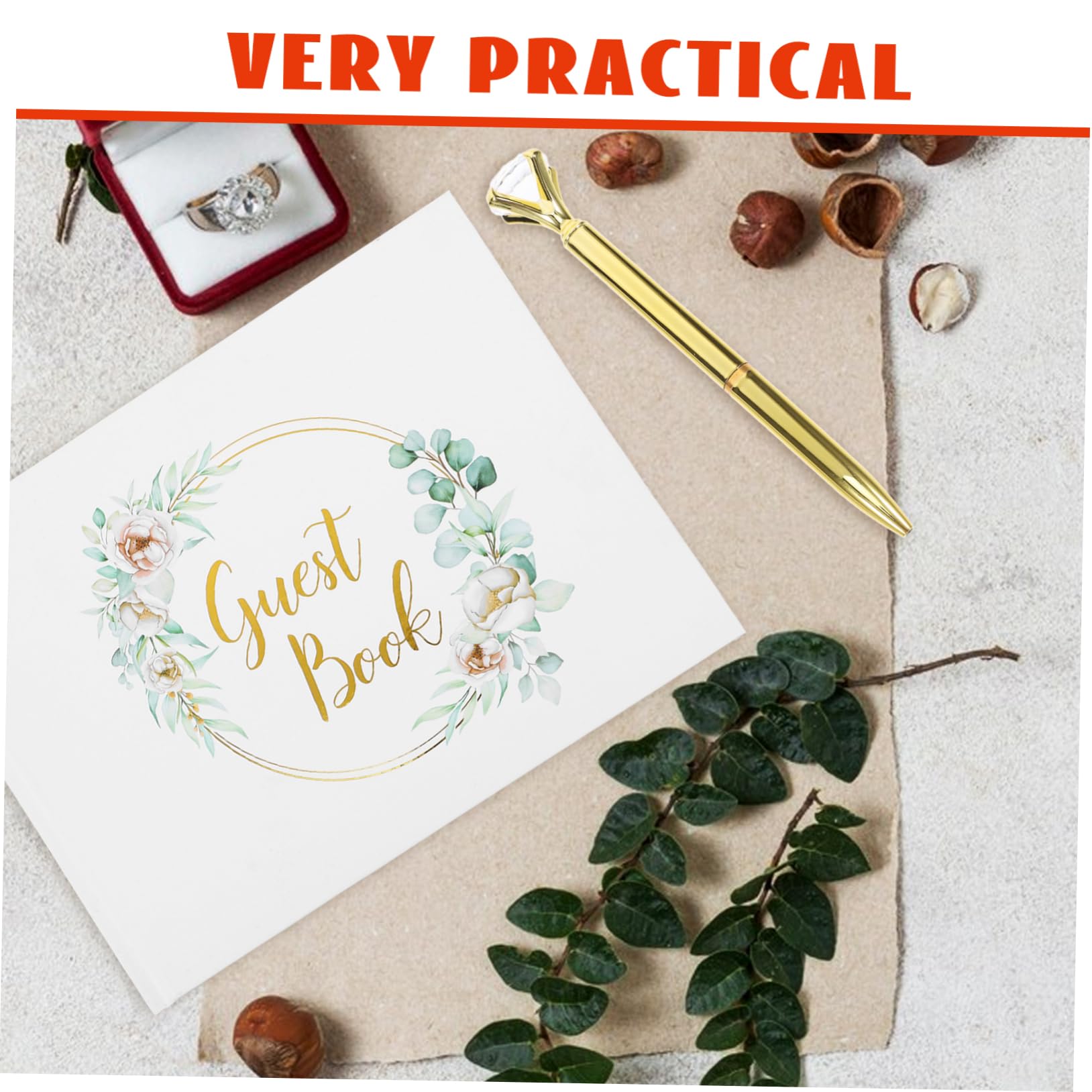 Angoily Libro Degli Ospiti Matrimonio Album Ritagli Portatile Elegante Libro Delle Firme Per Ricevimenti Per Ospiti Matrimoni e Fidanzamenti