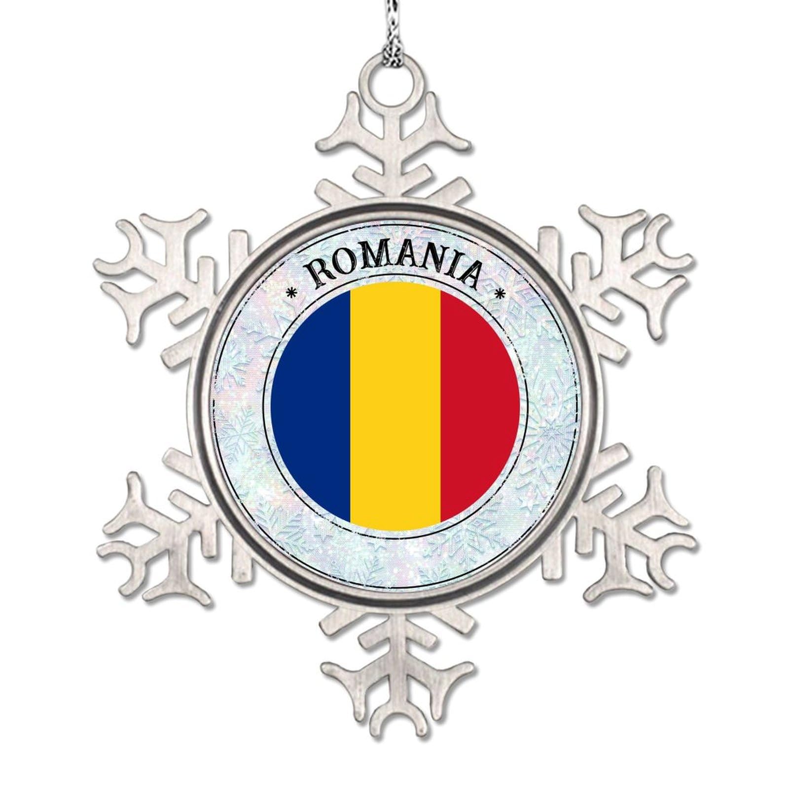 Souvenir de ville de campagne et flocon de neige de la Roumanie