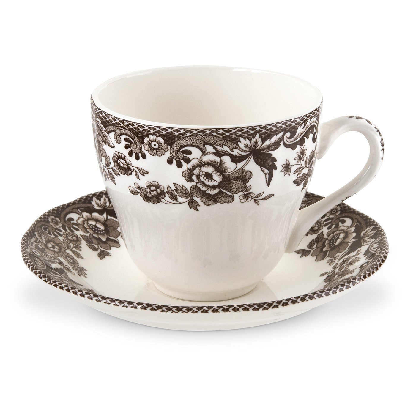 Amazon.com | Spode Delamere Teacup and Saucer, Set of 4: Teacup