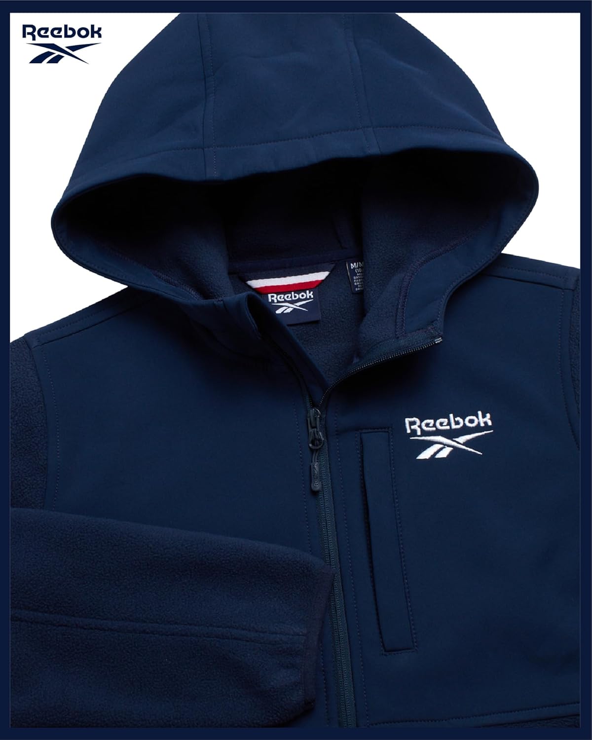 Reebok Boys Fleece Jacket - Weather Resistant Polar Fleece Lined Full Zip Boys Winter Coat - Cozy Hooded Kids Winter Jacket - Image 6