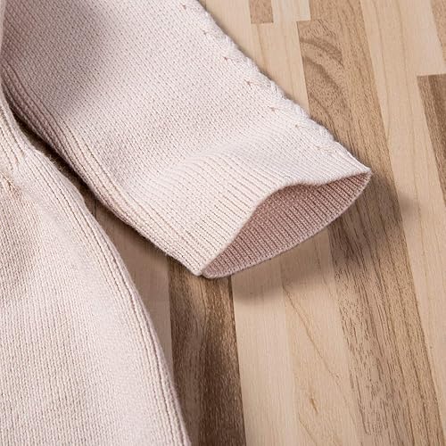 Miniatura 5 de Vestido tipo suéter de punto de manga larga con volantes para bebés y niñas pequeñas, ropa cálida de invierno