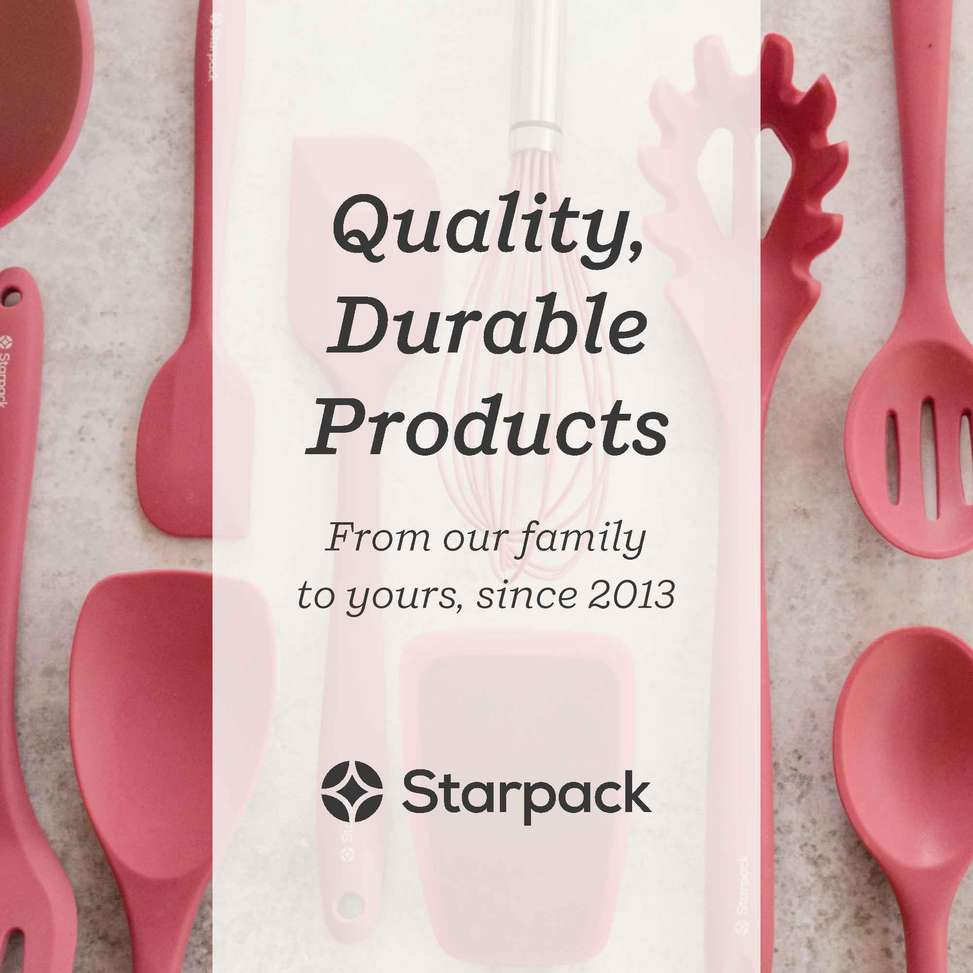 StarPack Premium XL Pfannenwender aus Silikon (34.3 cm), hoch hitzebeständig bis 315 °C, hygienisches einteiliges Design, antihaftbeschichtet, Küchenhelfer für Fisch, Pfannkuchen, Wok (Kirschrot)