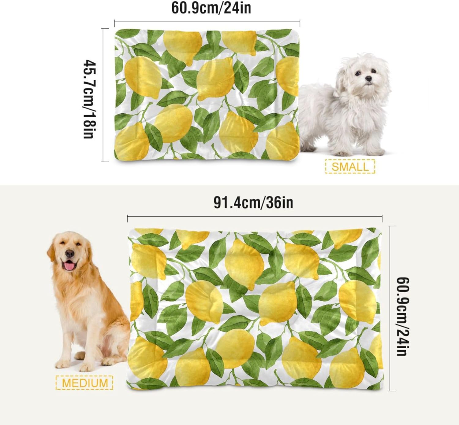 review Lemon Pet Bed Soft Non-Slip Bottom Design Calming Dog Bed for Small Medium Dogs and Cats,24x18in