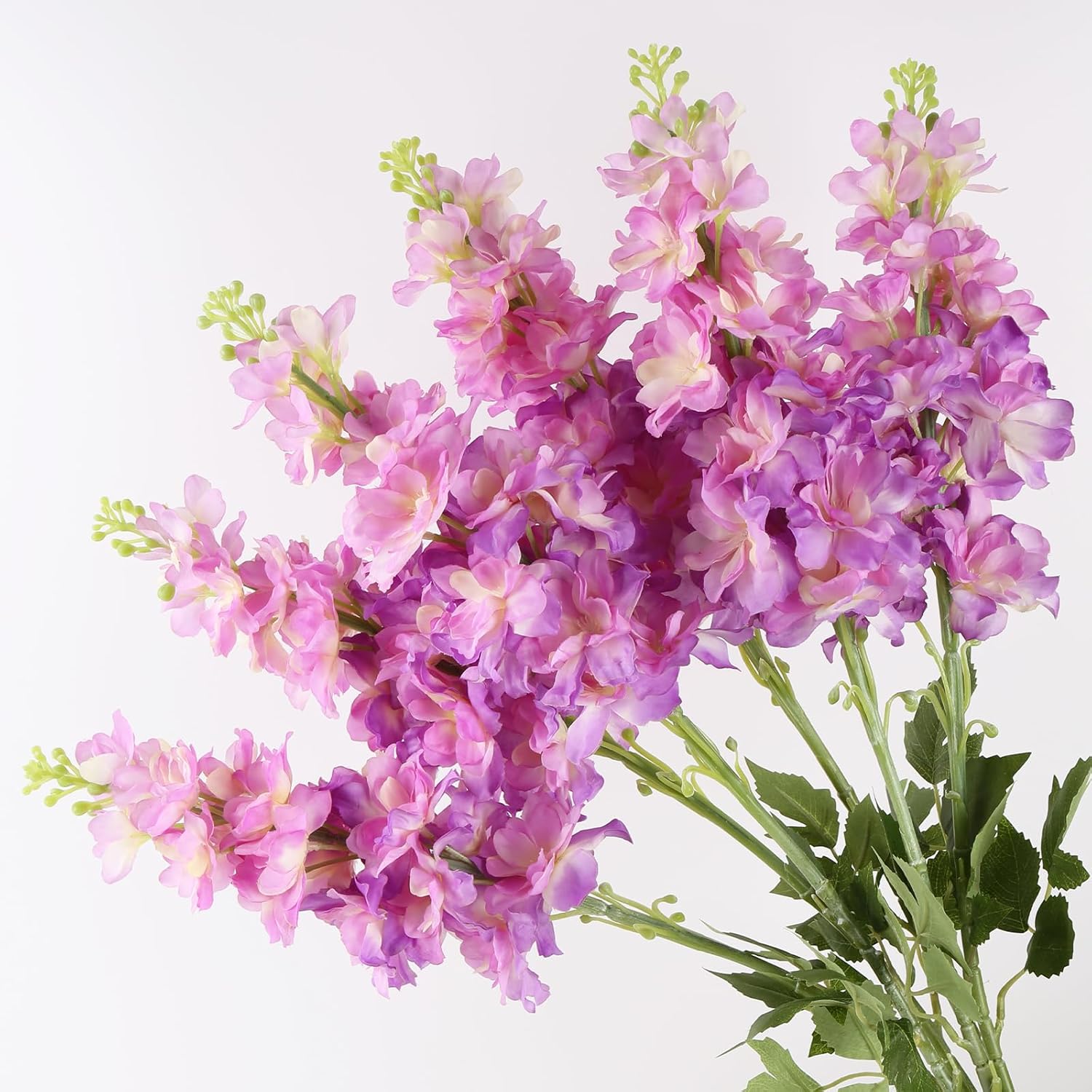 6PCS Purple Delphinium Artificial Flowers 32.3in Long Stem Larkspur Fake Flowers Reallistic Silk Flowers Light Purple Faux Flowers for Tall Vase Home Wedding Baby Shower Decor (Purple) - Image 8