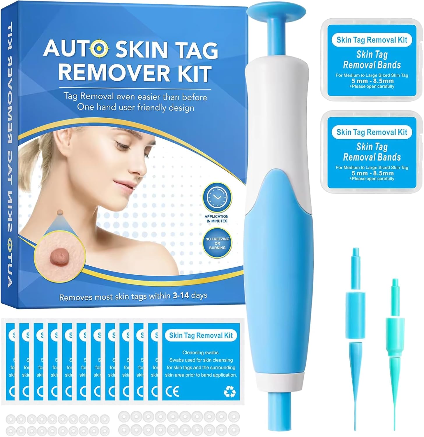Skin Tag Removal Kit, Upgraded Fast and Easy Removal Pen with 40 Bands, Painless & Fast-Acting Removal for Small to Large Skin Tags (2mm-8.5mm), Effective Wart Remover for Face, Neck & Body Use Skin Tag Removal Kit, Upgraded Fast and Easy Removal Pen with 40 Bands, Painless & Fast-Acting Removal for Small to Large Skin Tags (2mm-8.5mm), Effective Wart Remover for Face, Neck & Body Use