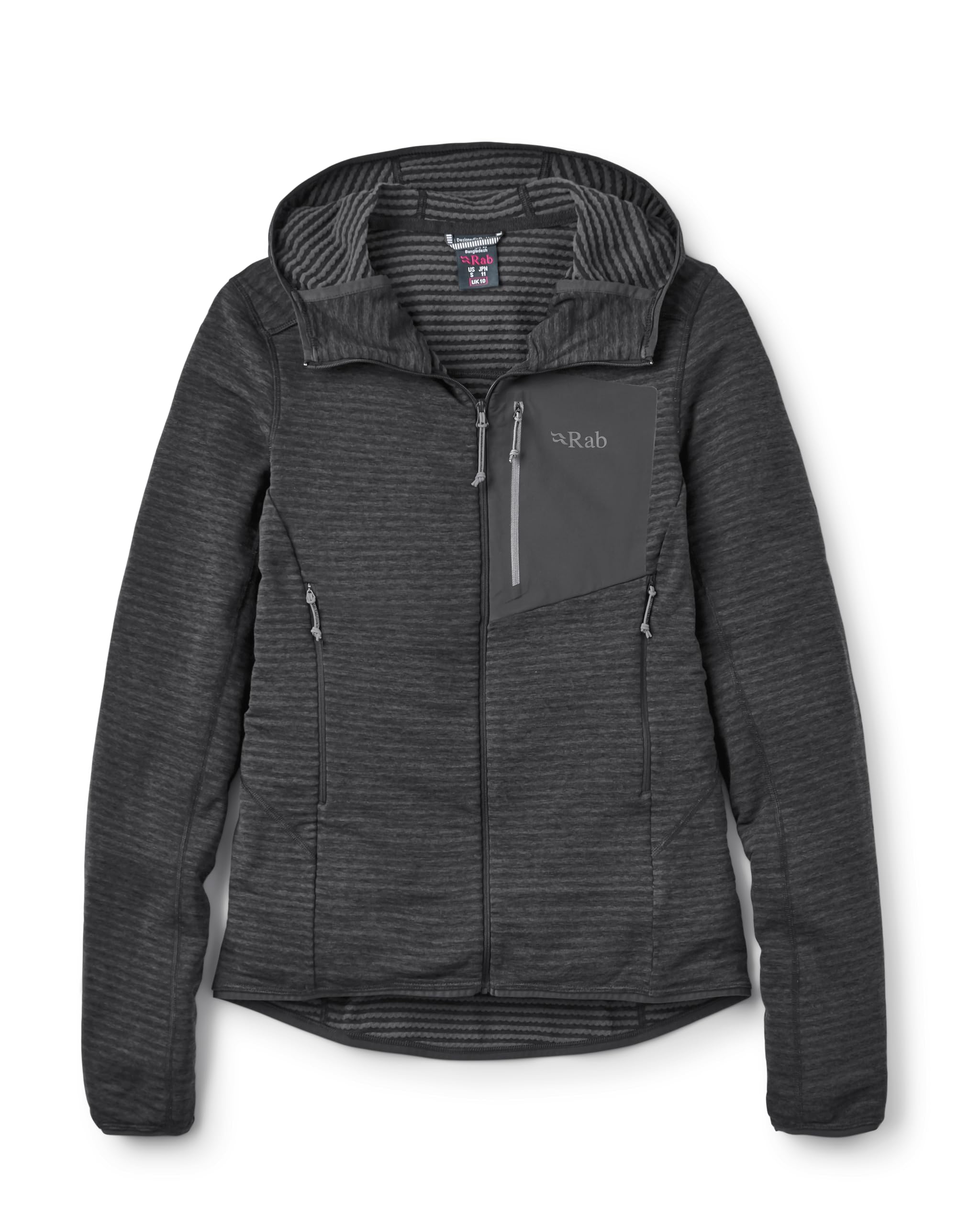 Rab Women's Black Ascendor Light Hoody - Fleece Jacket For Climbing, Skiing, & Mountaineering - Medium