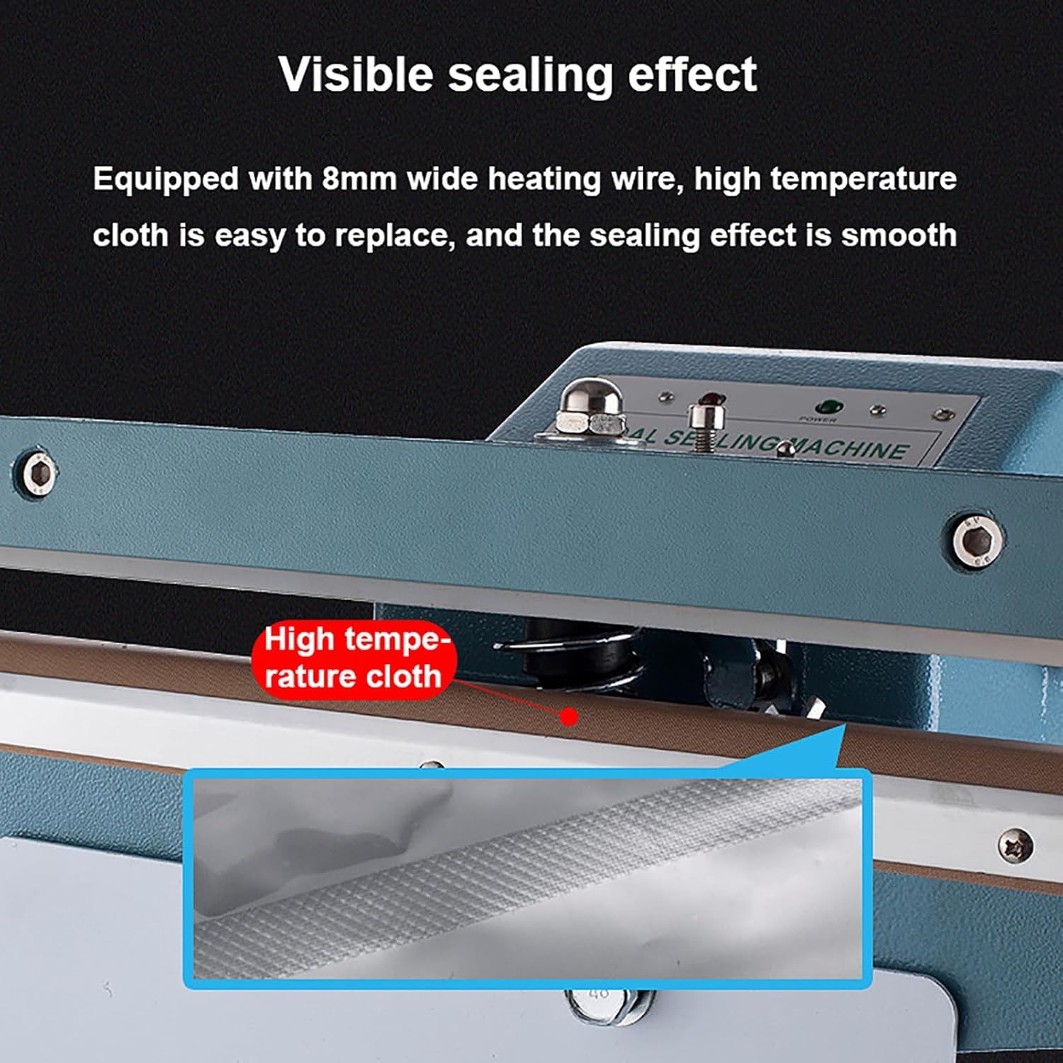 Sellador de impulso con pedal de pie, máquina selladora térmica de 450 mm, 1200 W con control de temperatura constante, ideal para bolsas de plástico y papel kraft