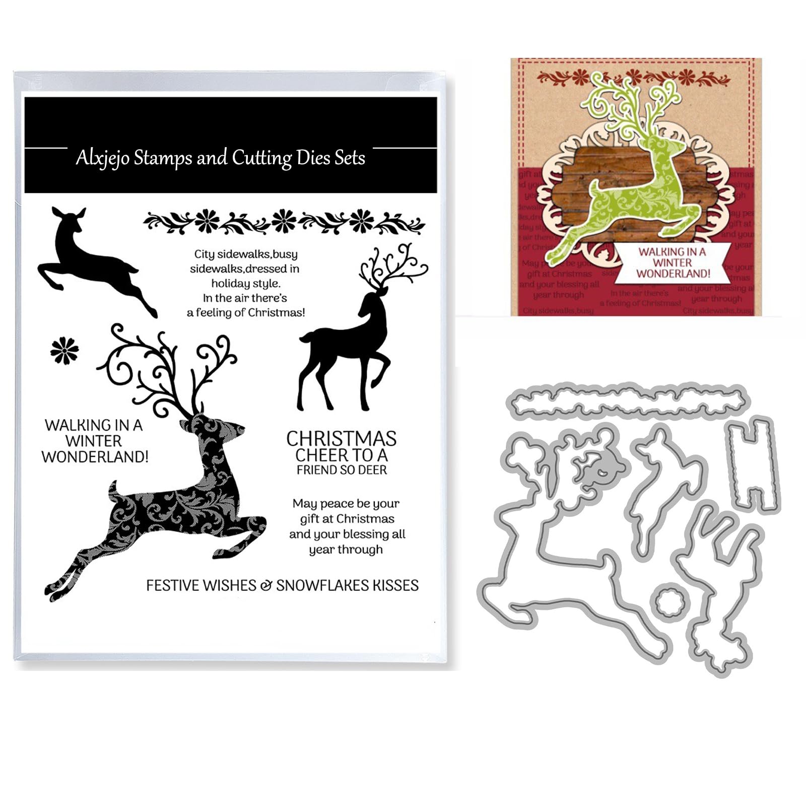 Alxjejo Cutting Dies and Stamps Set 2024-2025-2026,Stamps and die for Card Making for DIY Birthdays, Thanksgiving Day, Valentine's Day, Scrapbooking, Art Craft, Festivals Greeting Card Album