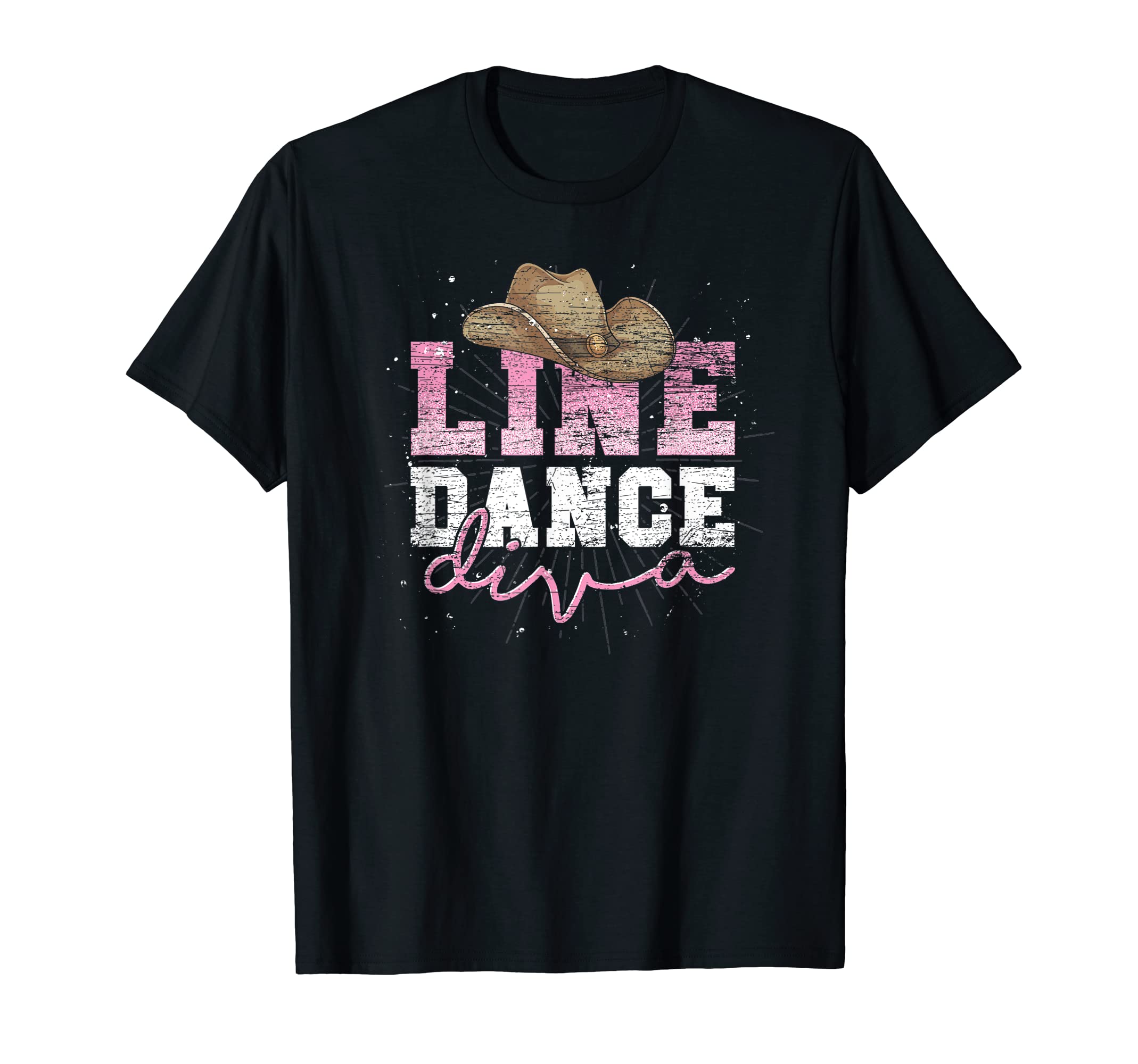 Cowboy Hat Line Dancing Girls Women Diva Western Line Dance T-Shirt