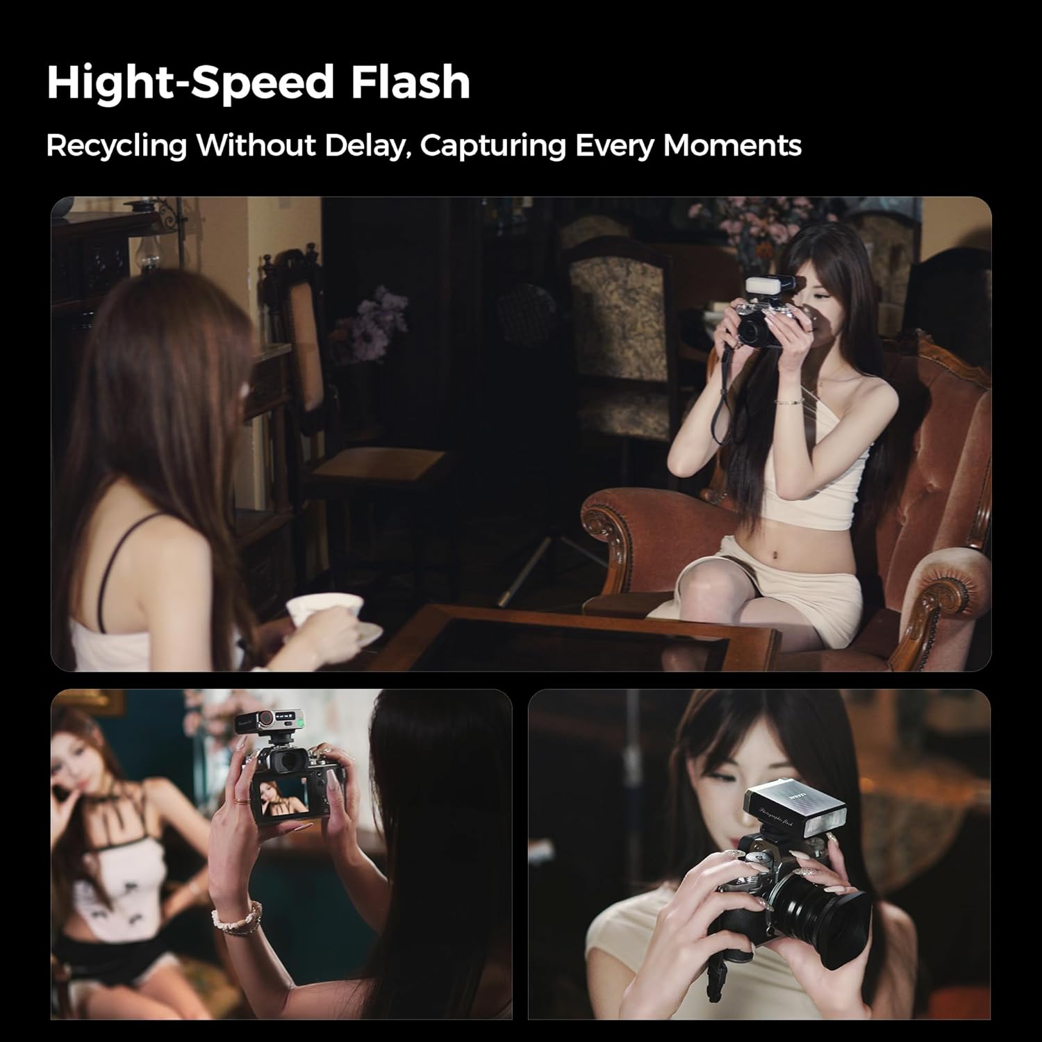 Leekai S12 Portable Camera Flash Speedlite, Compact GN12 Mini Flash for Canon Sony Nikon Fujifilm Panasonic Olympus Pentax, 5600K 1%-100% Brightness Hot Shoe Mount Flashlight