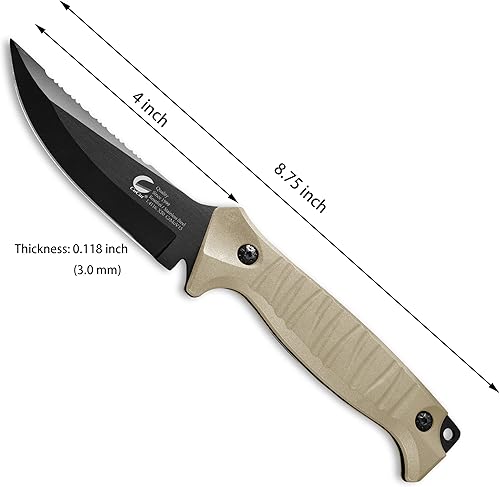 Miniatura 2 de Cuchillo de supervivencia, cuchillo de hoja fija con funda para principiantes, cuchillo pequeño EDC de 4 pulgadas, cuchillo de regalo de acero