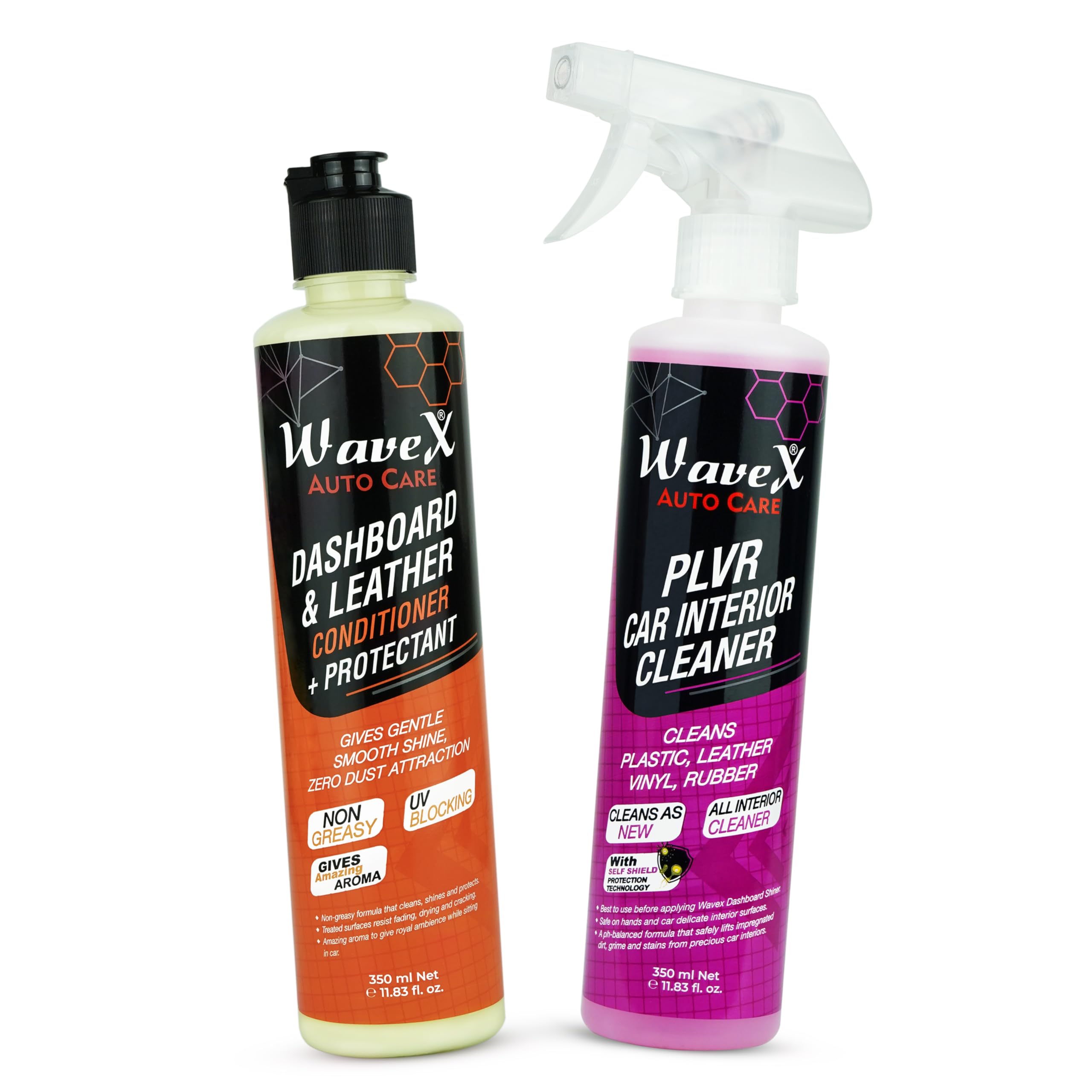Wavex PLVR Car Interior Cleaner 350ml & Wavex Dashboard & Leather Conditioner+Protectant Car Dashboard Polish 350ml | Car Dashboard Polish & Car Interior Cleaner for Plastic, Leather, Vinyl & Rubber-picture-22