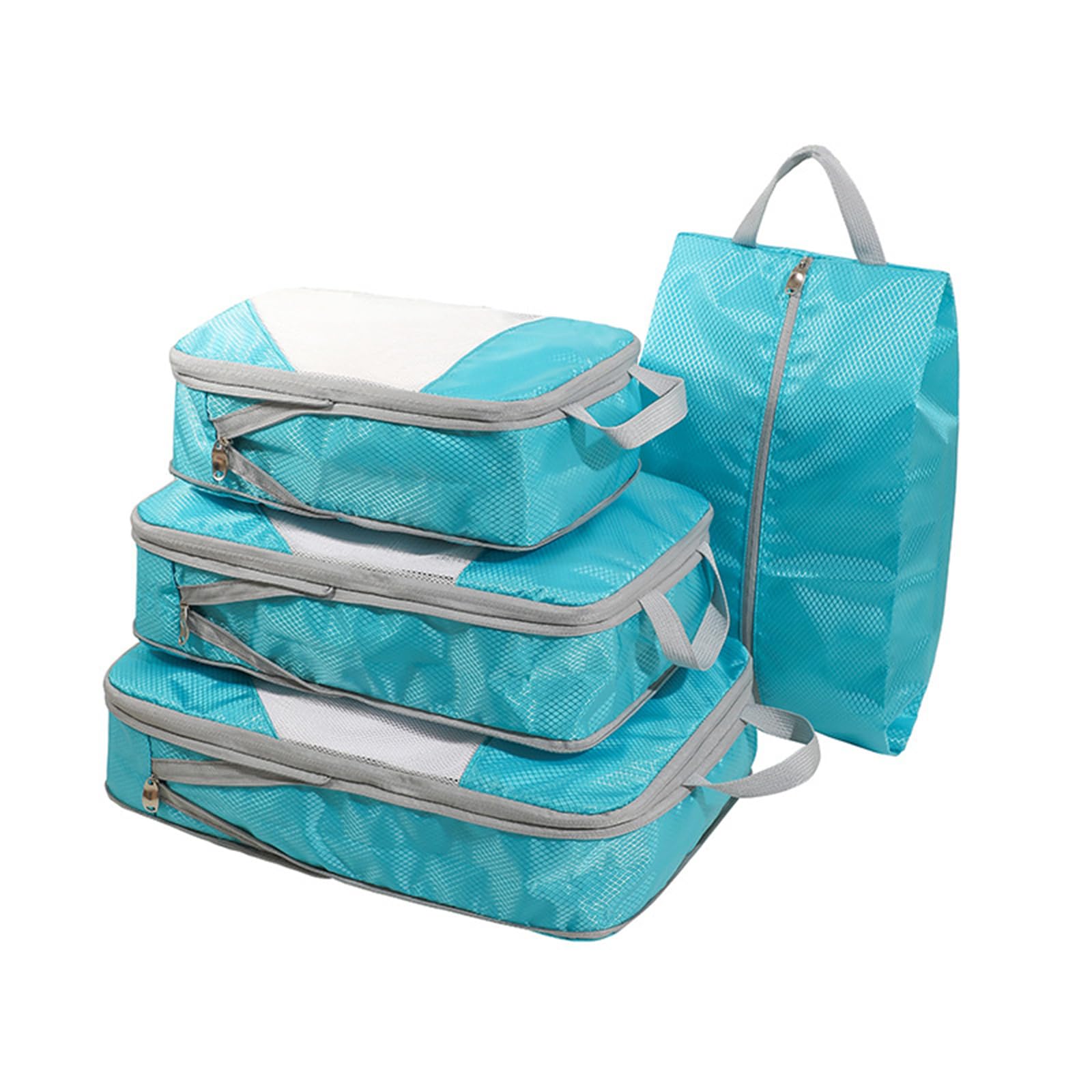 4 Set Travel Packing Cubes Compression Suitcase Luggage Suitcase Organizer Bag Travel Essentials Compression Cube