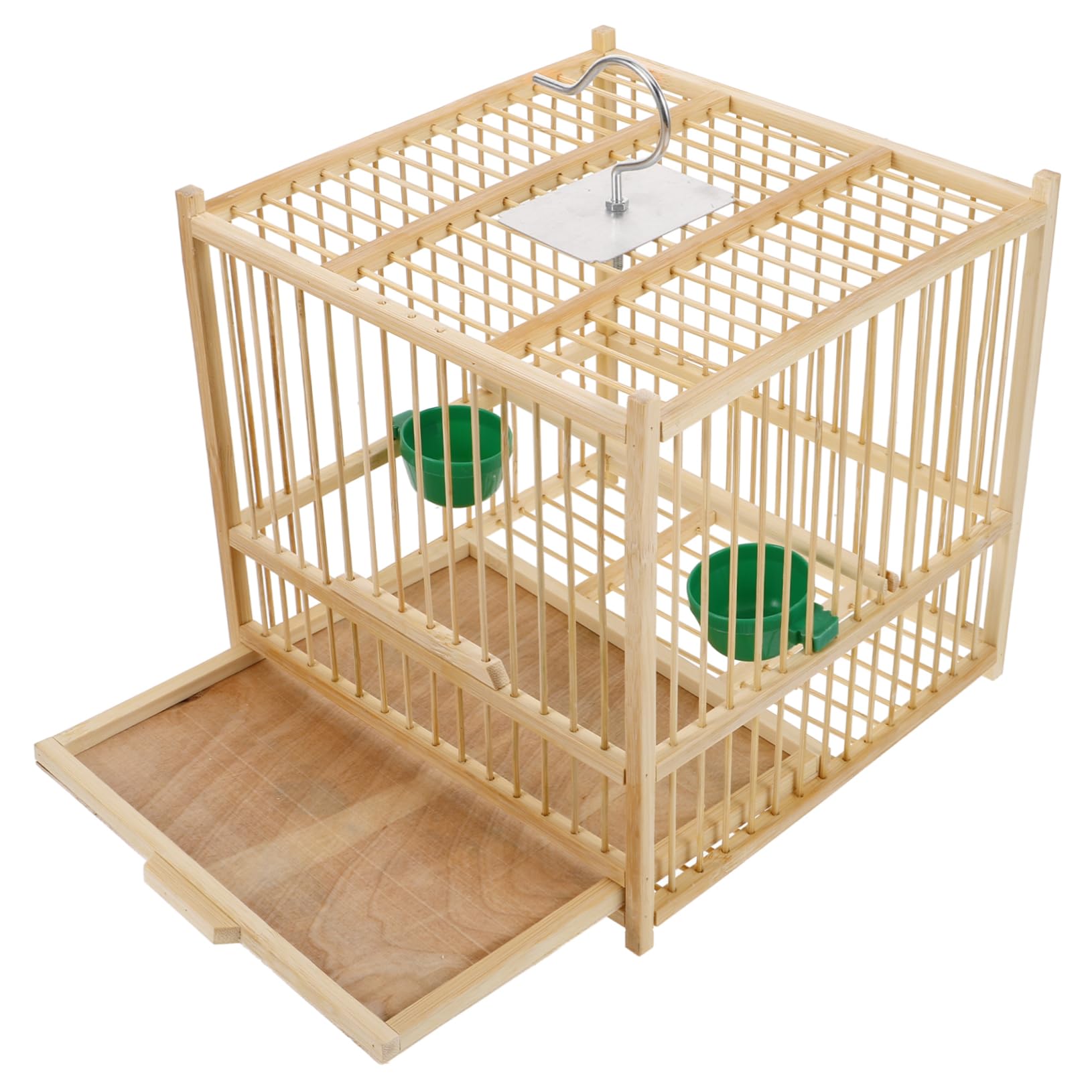 JECOMPRIS Elegant Handmade Bamboo Bird Cage for Small Birds Parakeet Cockatiel Lovebird Sturdy Easy to Clean