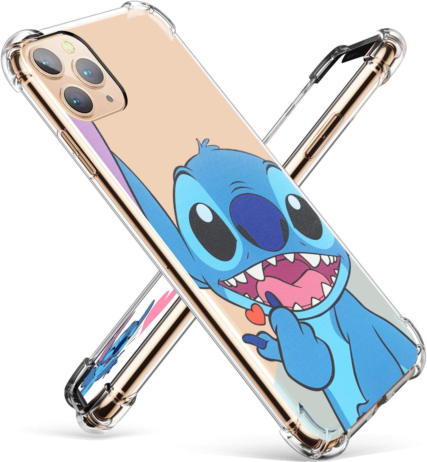 Logee Heart TPU Cute Cartoon Clear Case for iPhone 11 6.1”, Fun Kawaii Animal Protective Shockproof Cover, Ultra-Thin Chic Unique Funny Character Cases for Kids Teens Girls Boys iPhone 11