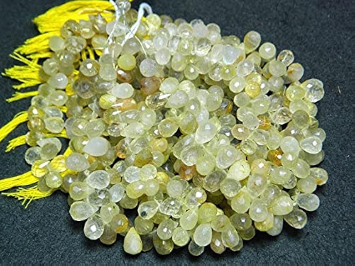 Perles de quartz rutilé doré briolettes goutte de 8x12mm pour colliers et bracelets