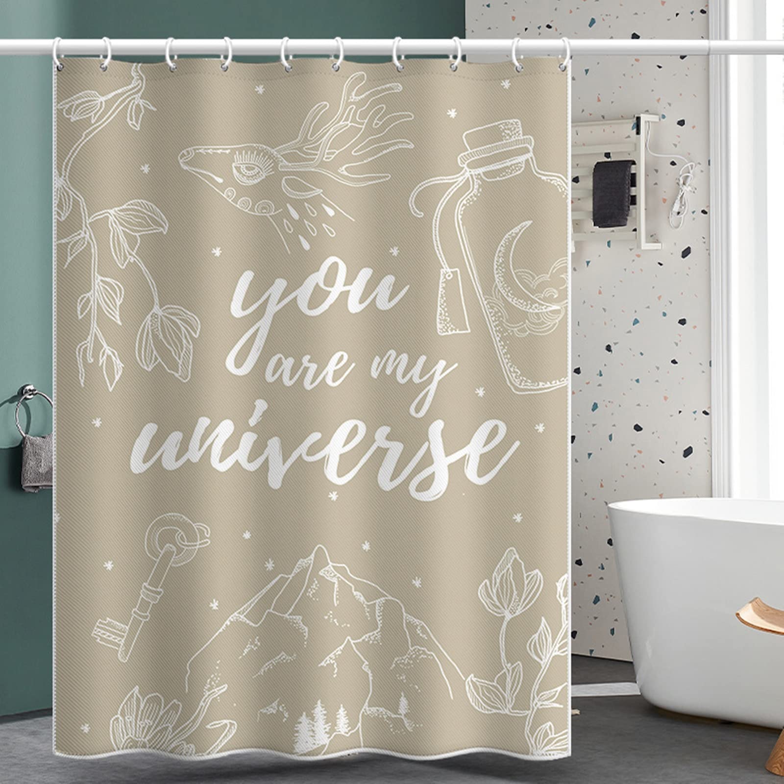 Rideau douche anti moisissure en polyester imperméable 150x200cm pour baignoire