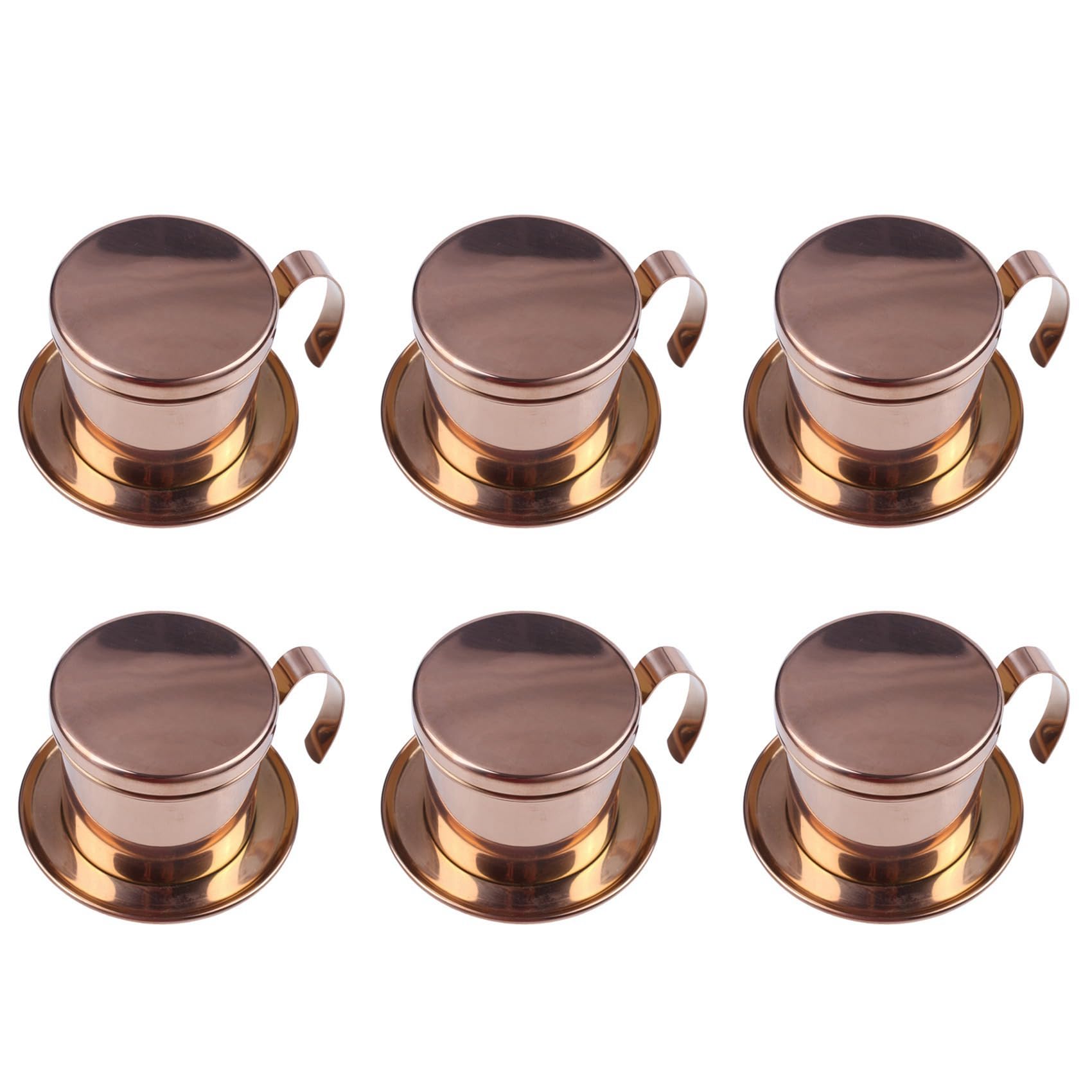 Filtre à café vietnamien lot de 6 cafetières portables or rose pour expresso traditionnel