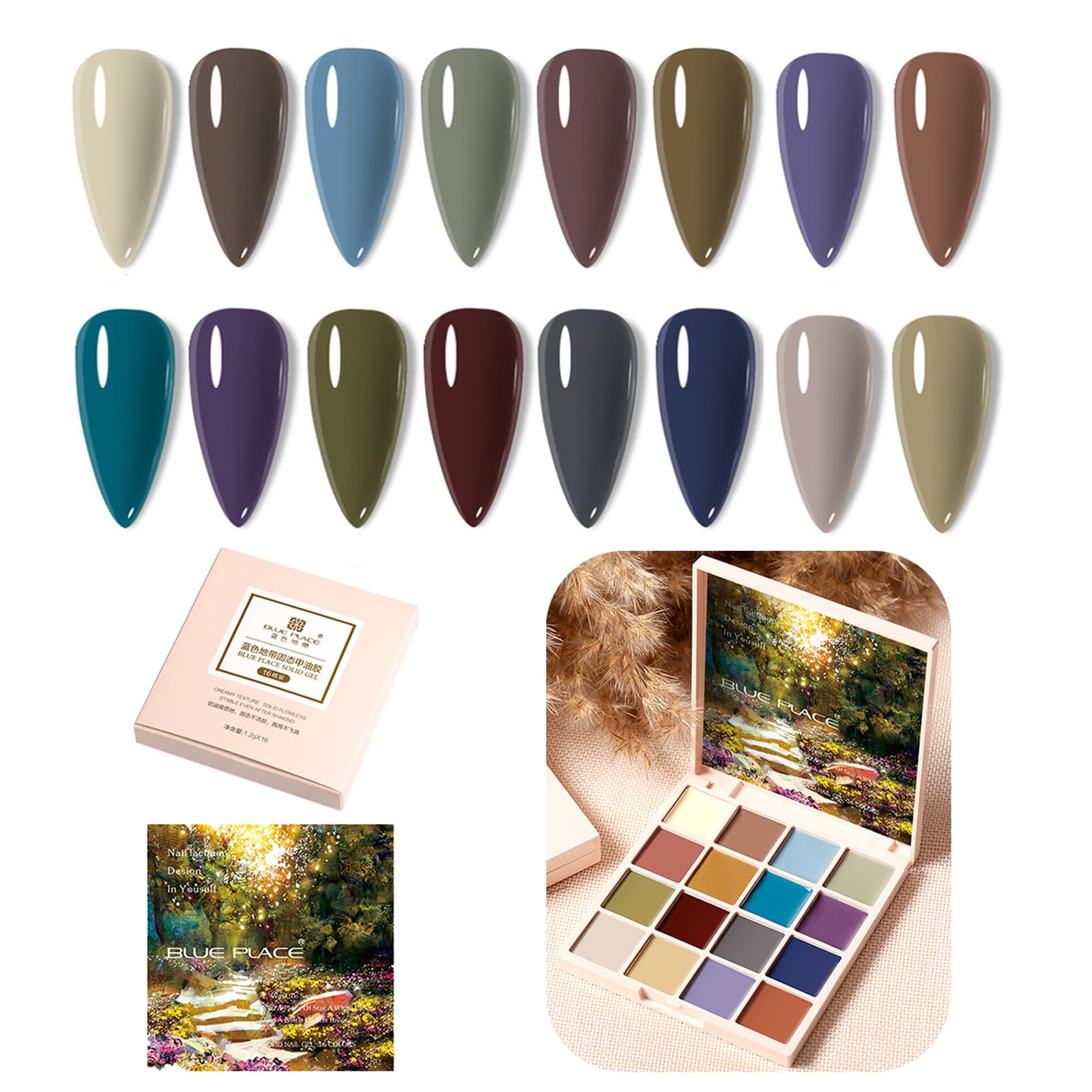 NovaCharm Mud Gel Cream Nail Polish - 16 Colors Solid Gel Polish - Glossy Nail Gel Polish - Oil Painting Nail Polish - Solid Cream Gel Manicure