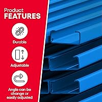 Vista 6 de Ultimation Soporte de rodillo ligero con altura ajustable y rodillos transportadores de acero, acero galvanizado de 12 pulgadas x 3 pies, ideal