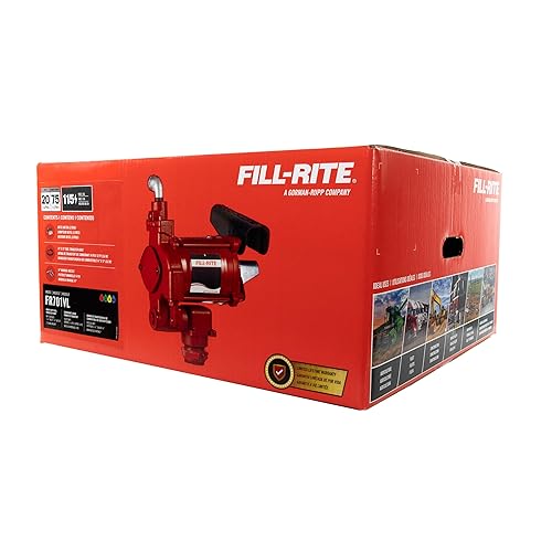 Miniatura 6 de Fill-Rite Bomba de transferencia de combustible FR701VL 115V 75 LPM con paquete de medidor mecánico estándar, litros | Para gasolina, diésel,