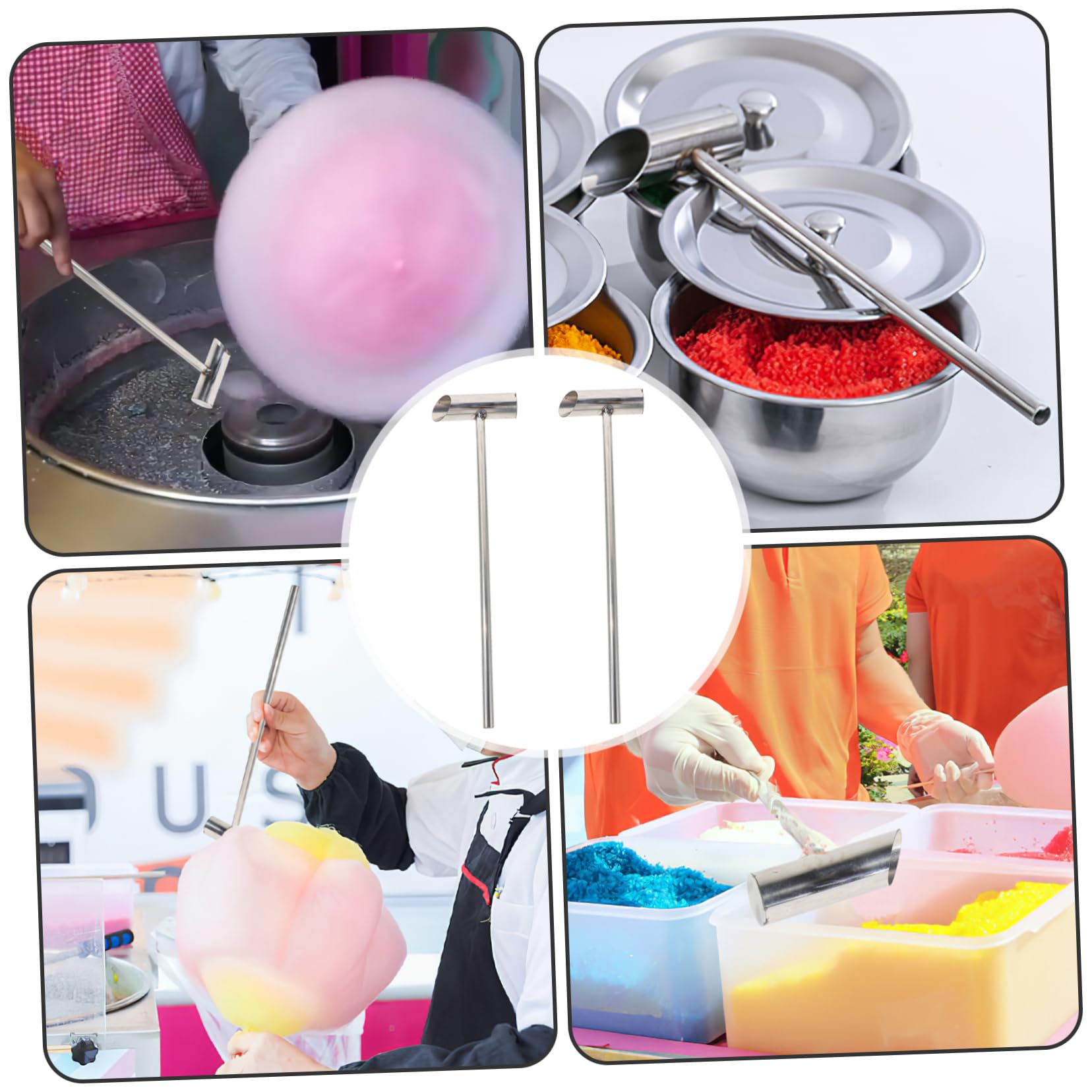 FUNOMOCYA 2pcs Marshmallow Sugar Scoopers Stainless Steel Candy Measuring Spoons for Marshmallow Machine Convenient Multi Function Accessory and Easy to Clean