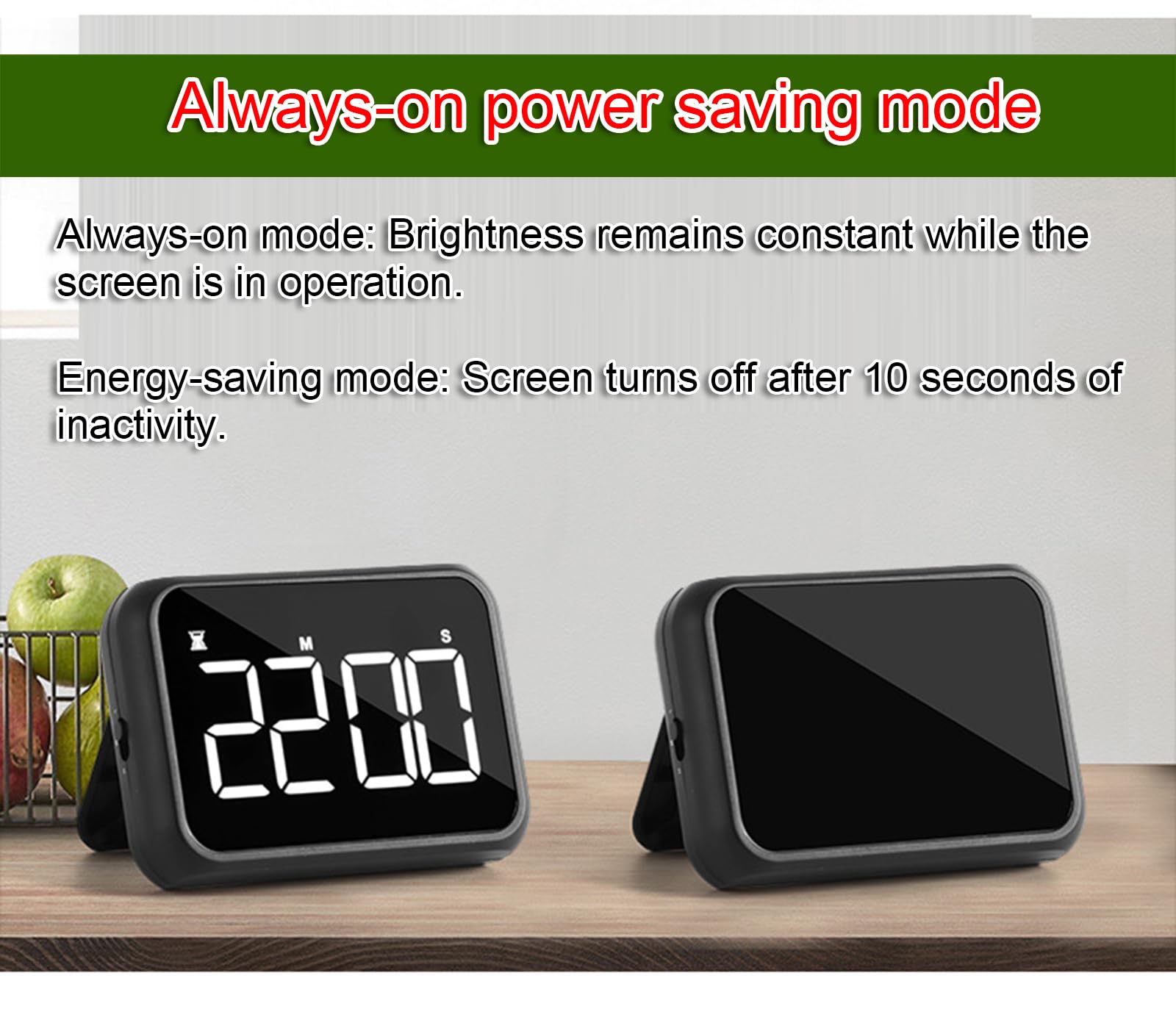 Temporizador de cocina recargable con pantalla LED grande, control de | Respaldo magnético y soporte para cocinar, hornear, hacer barbacoas, estudiar y más