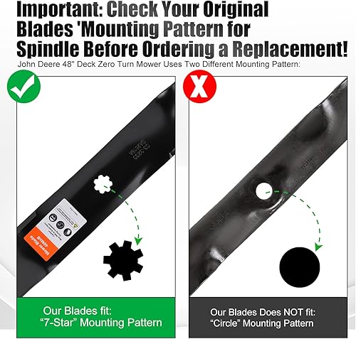 Miniatura 2 de GY20852 GX21784 Cuchillas Trituradoras para Cortacésped para John Deere 48 pulgadas D140 E140 D160 E160 E170 E150 LA145 LA140 LA155 155C Plataforma