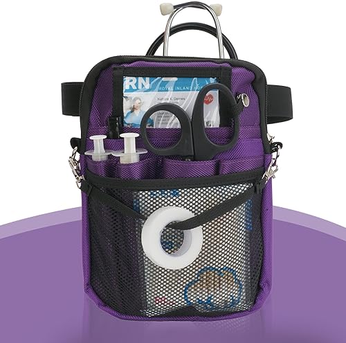 Miniatura 2 de Riñonera para enfermera con soporte de cinta, bolsa de bolsillo para equipo médico con múltiples compartimentos, bolsa organizadora de enfermería,