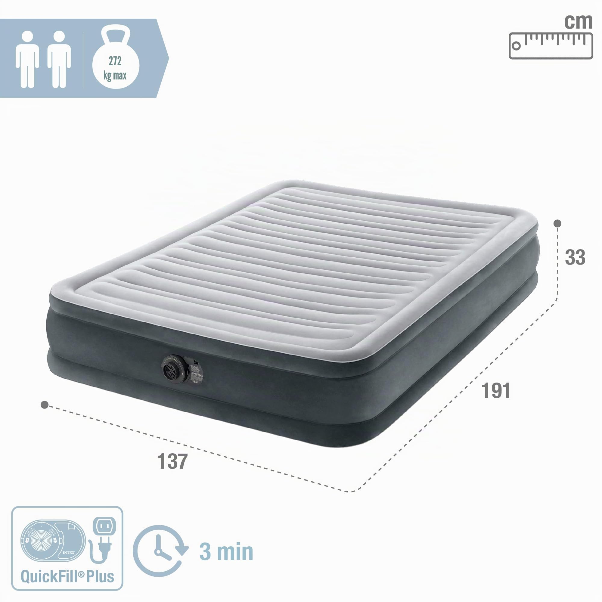 Intex - 67768ND - Lit D'Appoint Comfort Plush - Electrique 2 Pers