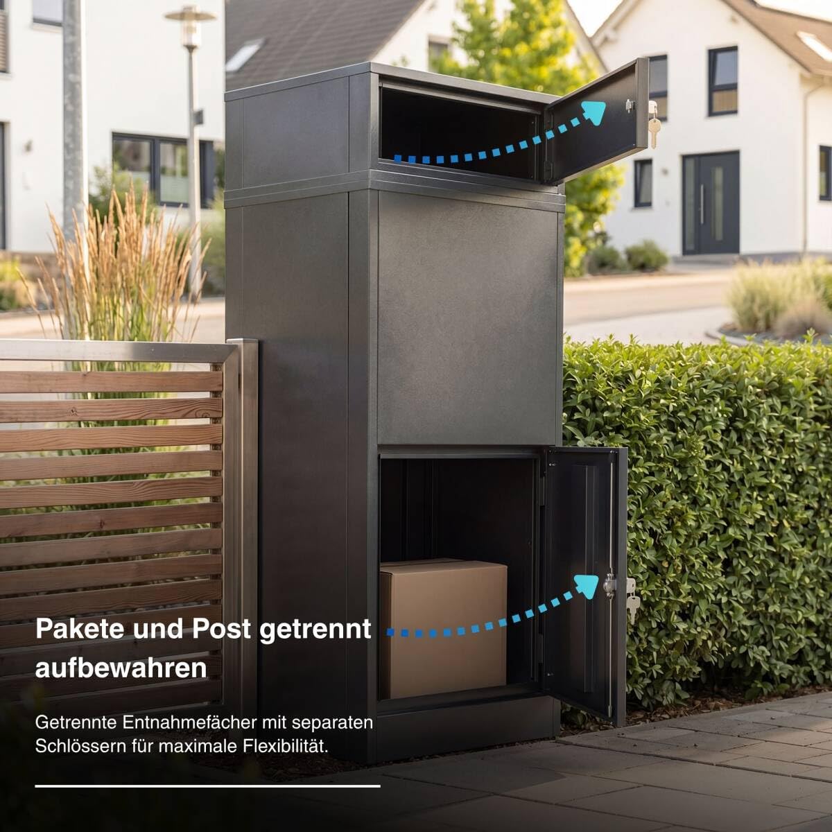 Metzler ZIVO2 - Buzón para Paquetes (Extractor Trasero, Exterior, Grande, XXL, Personalizable, en RAL7016), Color Gris Antracita