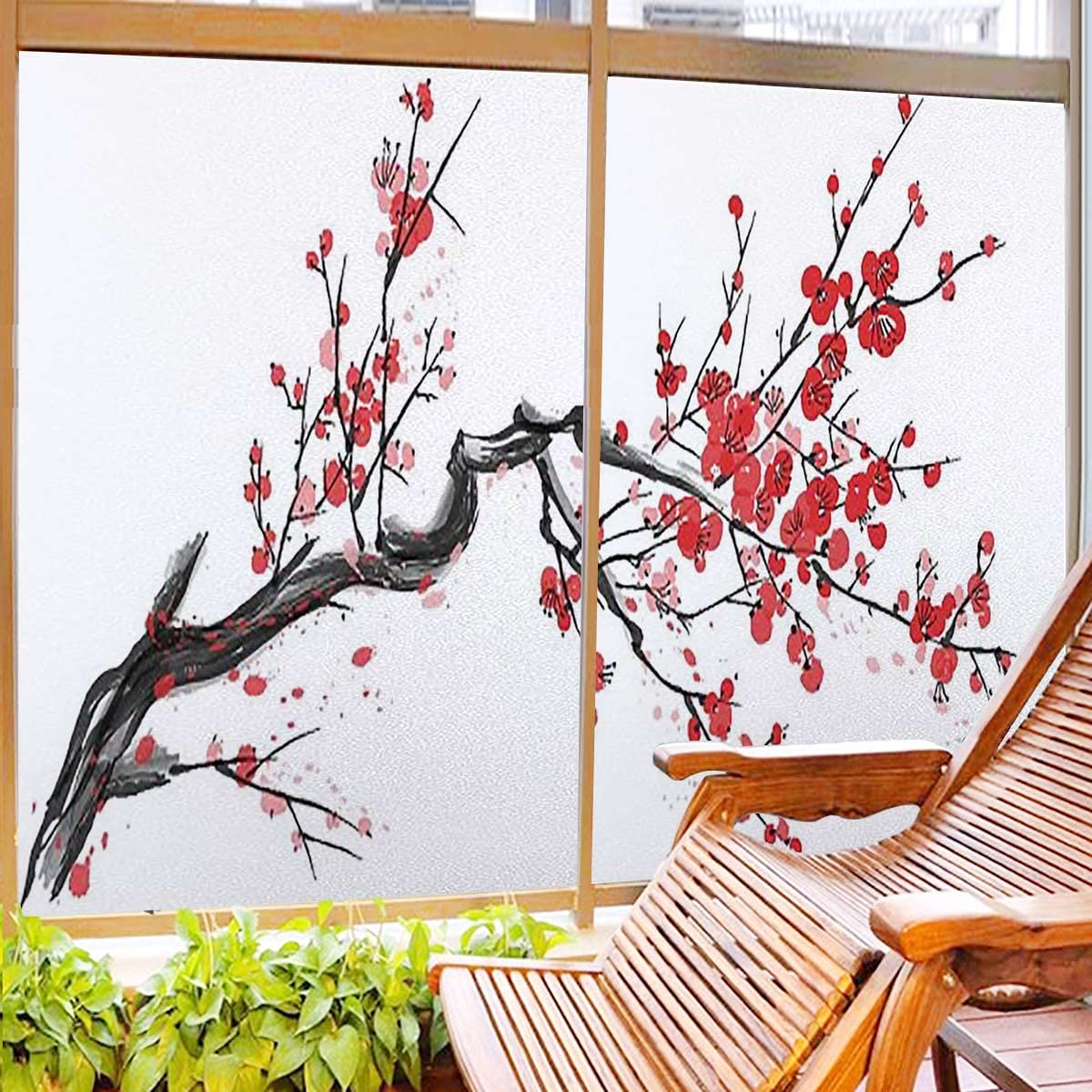 Amazon.com: Vermilion White Frosted Window Film Non-Adhesive