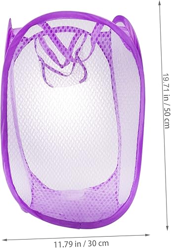 Miniatura 5 de Cabilock Cesta de lavandería, duradera y ligera, morado, 20 pulgadas