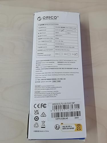 Miniatura 10 de ORICO Hub USB de aluminio de 7 puertos con cable de 3.28 pies, múltiples concentradores USB 3.0, transferencia de datos de 5 Gbps, puerto tipo C 5V