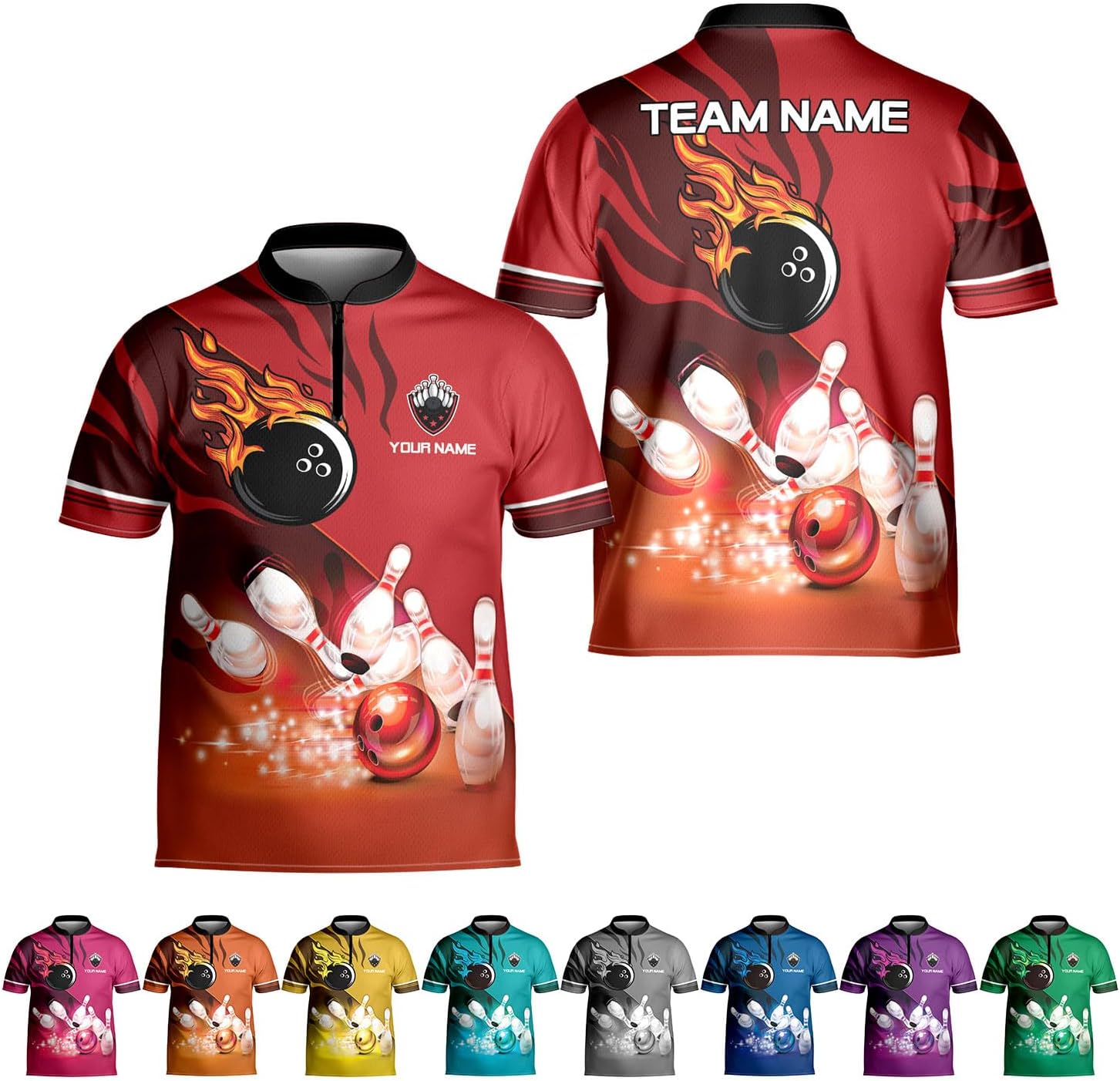 Personalized Name Bowling Jersey 3D, Custom Bowling Shirts for Team, Bowling Shirt Unisex for Men & Women