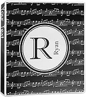 Vista 1 de Carpeta personalizada de 3 anillas con notas musicales, 1 pulgada, color blanco