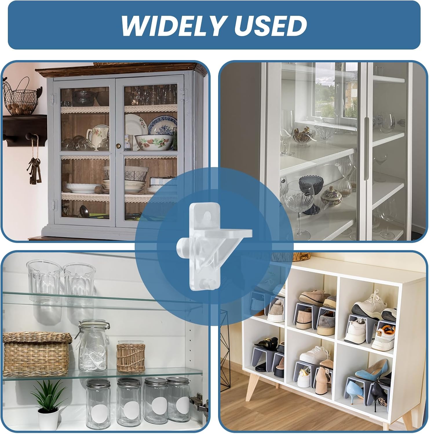 20-PCS Shelf Holders Pegs, Clear Plastic Cabinet Shelf Clips & Shelf Support Peg,Bookcase Pegs Replacement - Ideal for Bookcases, Cabinets, Home Storage