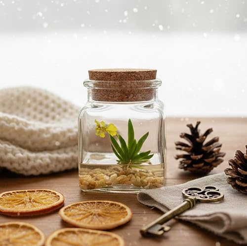 Miniatura 3 de BLOOMIFY Terrario de orquídeas en miniatura en miniatura - Cuidado cero - Tarro de 4 pulgadas de alto - Planta Psygmorchis pusilla