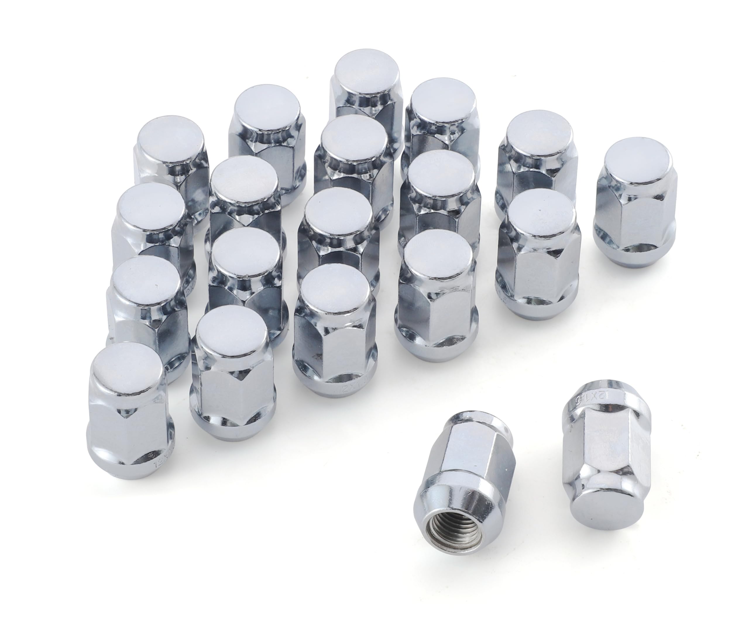 White Knight M12x15 Wheel Lug Nuts, OnePiece Design