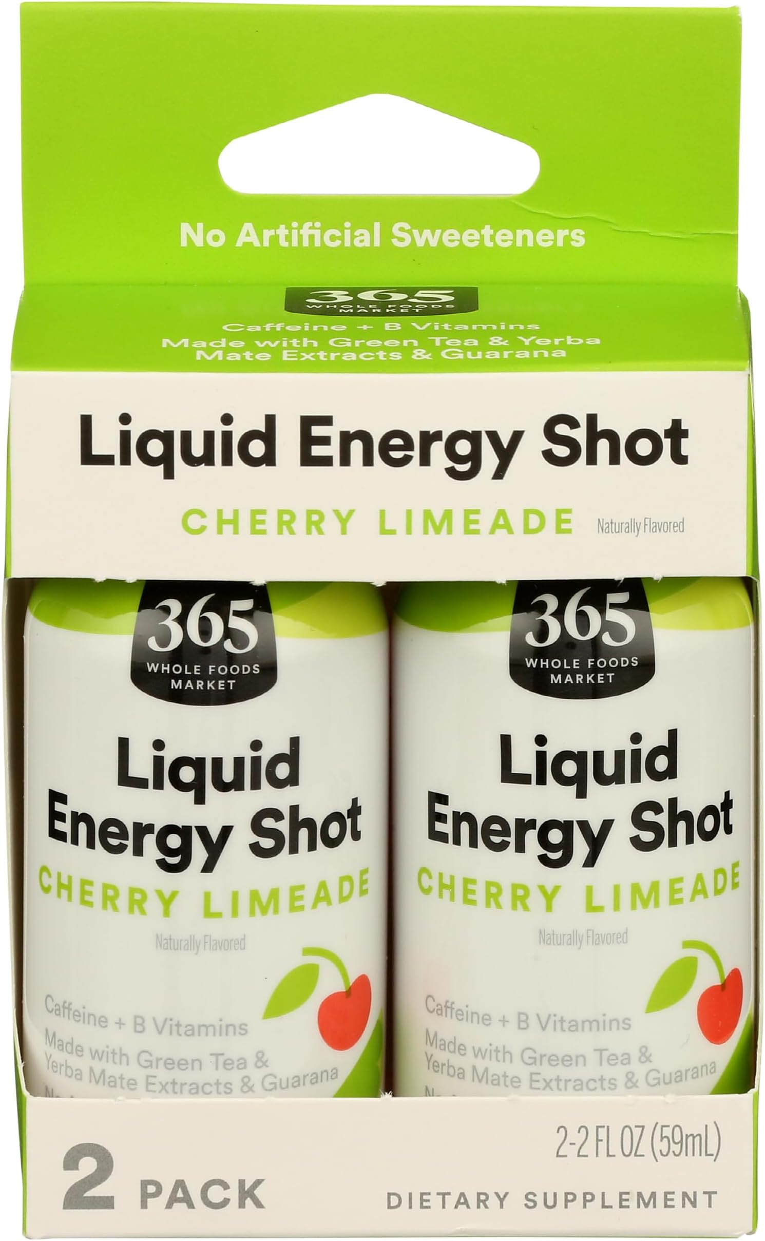 365 by Whole Foods Market Energy Shot Duo Pack, Cherry Limeade, 2 Fl Oz