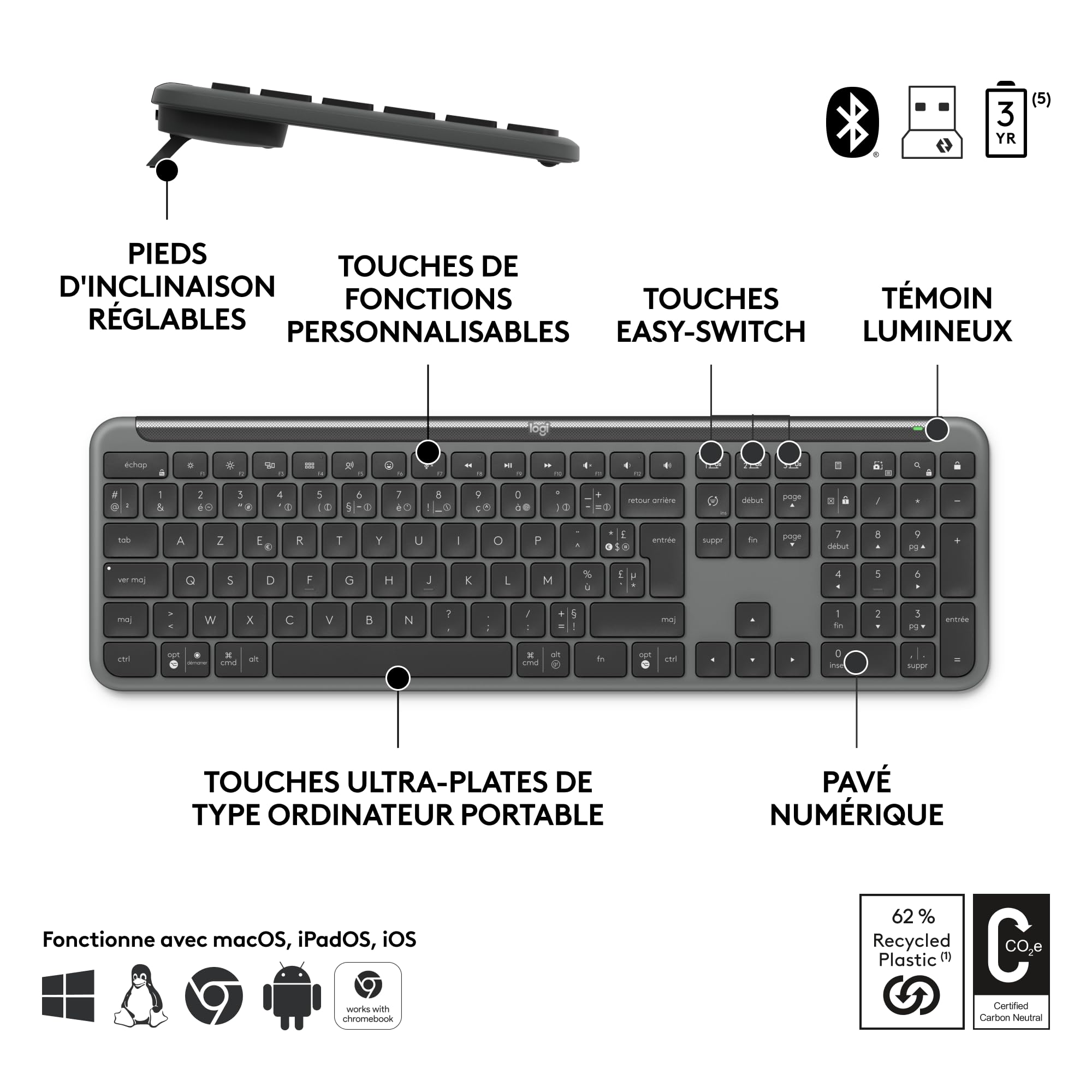 Logitech Signature Fin Combo MK950 for Business - FRA AZERTY