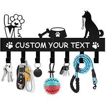 Dyoart Custom Dog Leash Holder for Wall, Custom Metal Key Holder Wall Mount, Dog Leash Dog Stuff Key Organizer, Coat Rack Key Holder Gift for Dog Lovers, Dog Stuff Organizer for Entryway Doorway