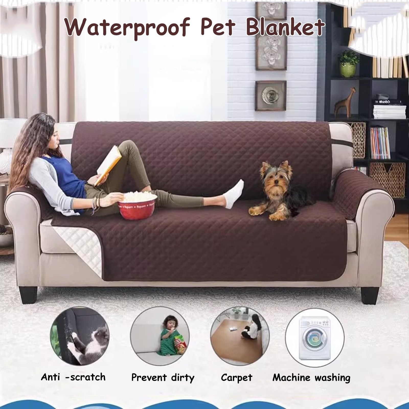 Couverture Pour Chien Réversible Chien Hydrofuge Protection Pour Canapé Lavable En Machine Pour Chiens Et Chats Couverture Pour Animaux De Compagnie Étanche ( Color : Giallo , Size : 80*230cm/31.4*90.