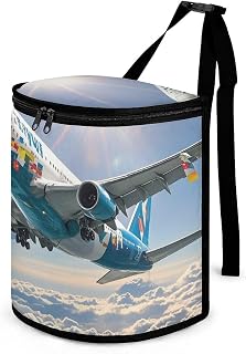 Airplane Car Trash Can Waterproof Leakproof Hanging Trash Bin with Lid Portable Large Capacity Car Garbage Bag and Storage Bag for Outdoor Traveling Home Use